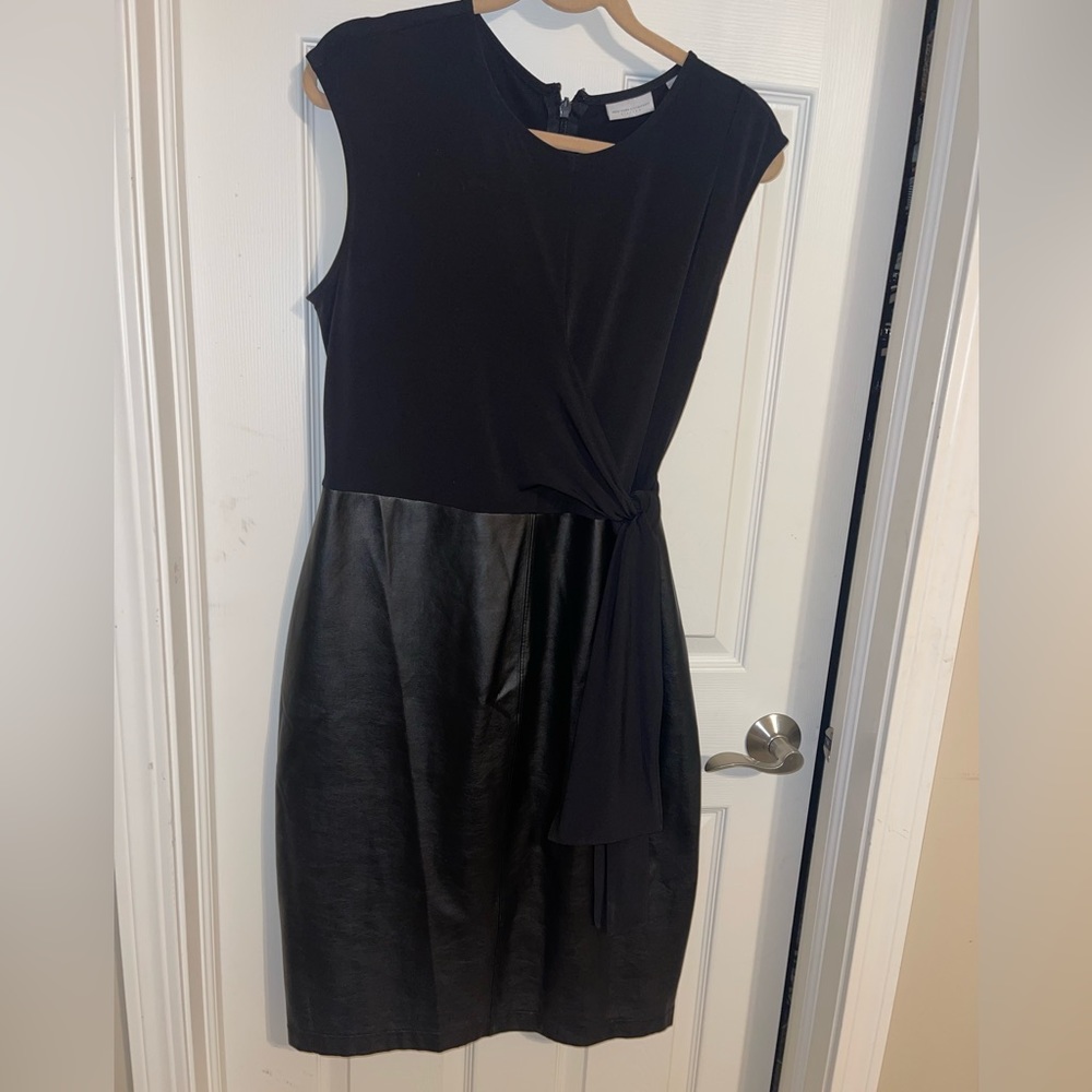 Black faux leather dress